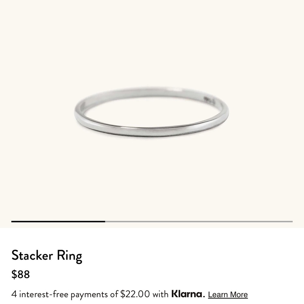 NWOT 14K WHITE GOLD STACKER RING